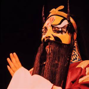 Photo of a face painted performer